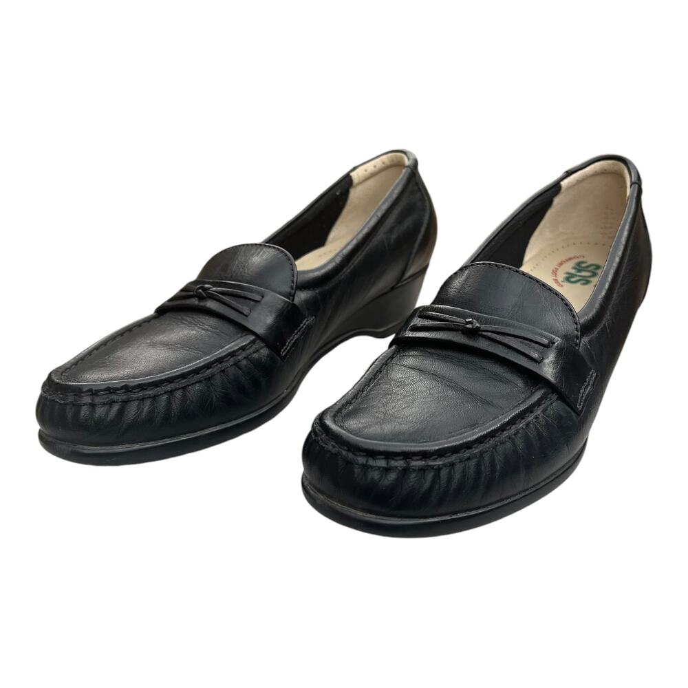 SAS Easier Black Shoes Loafers Size 7 S SLIM